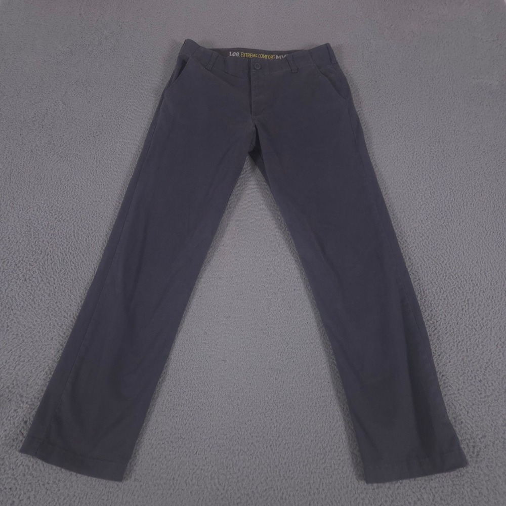Lee Pants Mens 34x34 Gray Extreme Comfort MVP Straight Leg Stretch Chino